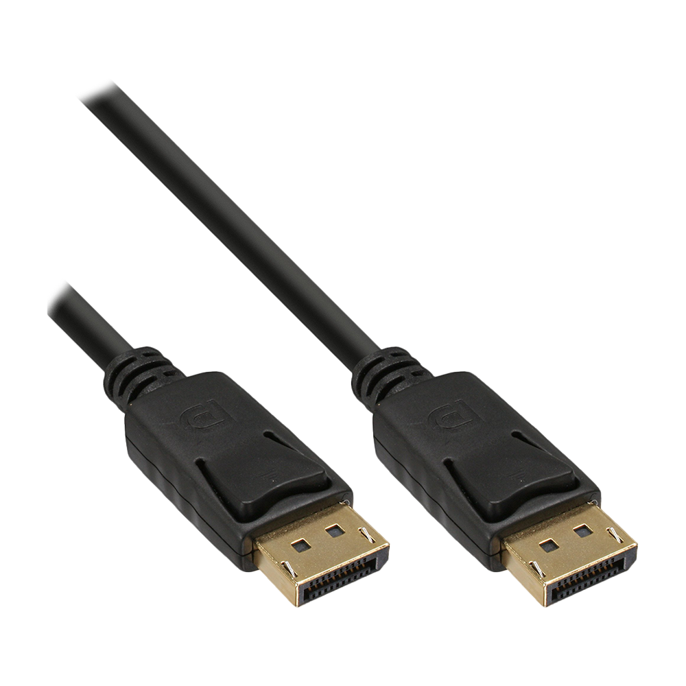 DisplayPort Kabel, schwarz, vergoldete Kontakte, 3m