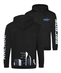 Esport Arcade - Pocket Hoodie Black - Small Logo Colour - City hinten