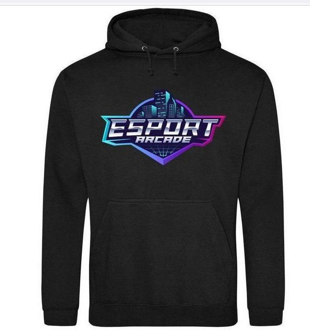 Esport Arcade - Pocket Hoodie Black - Big Logo Colour