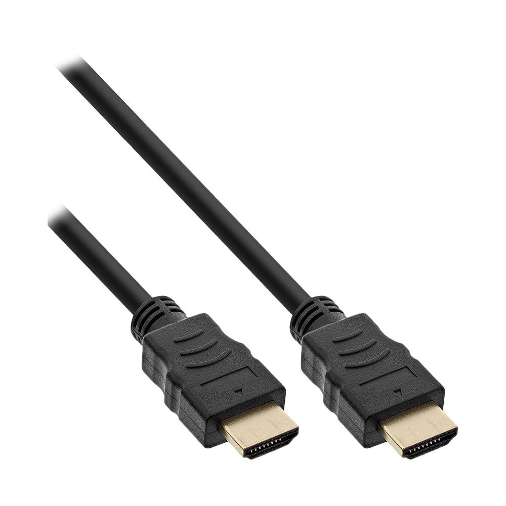 HDMI Kabel, HDMI-High Speed mit Ethernet, Premium, Stecker / Stecker, schwarz / gold, 2m