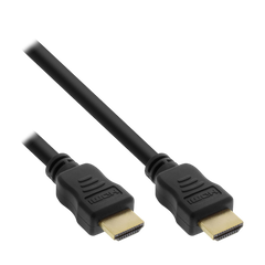 HDMI Kabel, HDMI-High Speed mit Ethernet, Premium, Stecker / Stecker, schwarz / gold, 1,5m