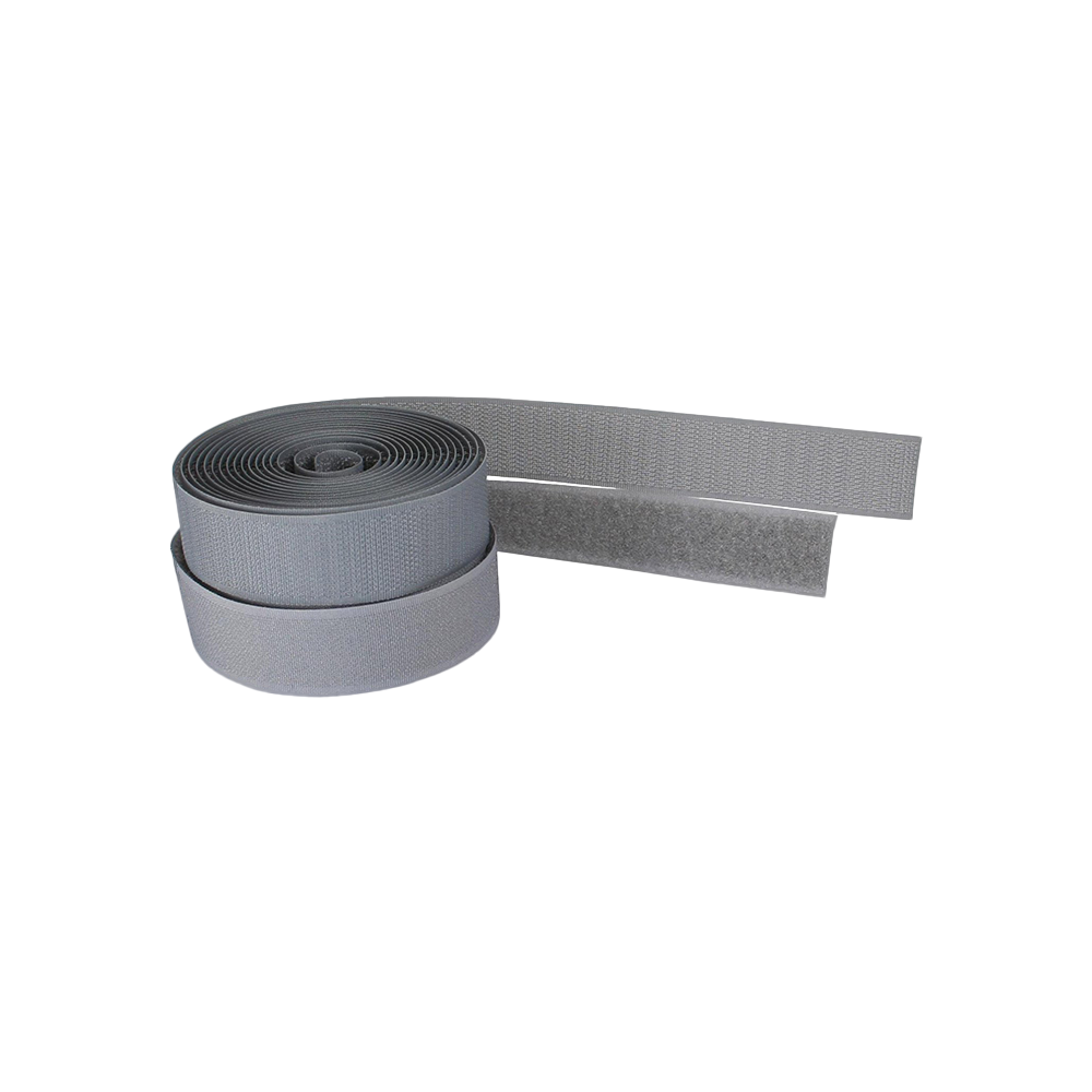 Kabelbinder, Klettverschlussband 2-teilig, 25mm, grau, 3m