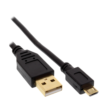 Micro-USB 2.0 Kabel, USB-A Stecker an Micro-B Stecker, vergoldete Kontakte, 1,5m