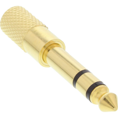Audio Adapter, 6,3mm Klinke Stecker an 3,5mm Klinke Buchse, Stereo, gold