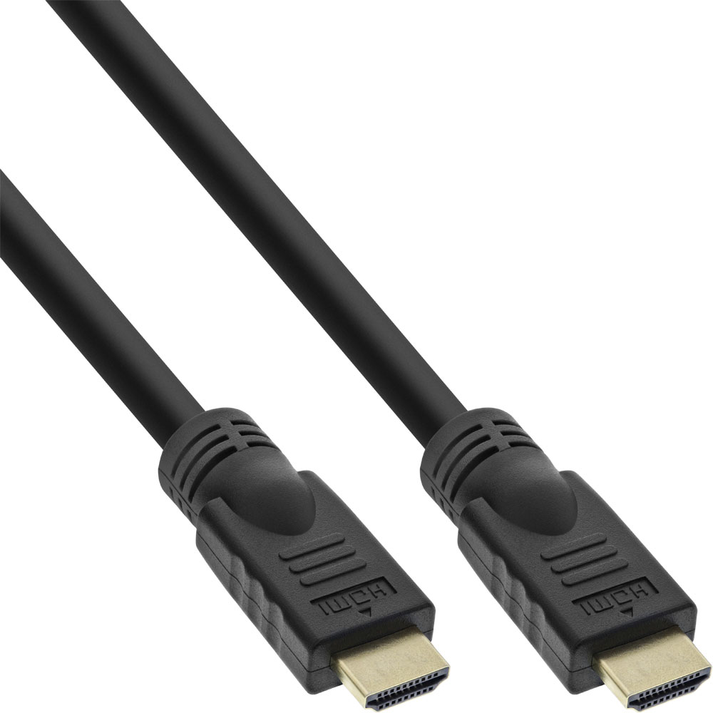 HDMI Kabel, HDMI-High Speed mit Ethernet, Premium, Stecker / Stecker, schwarz / gold, 3m