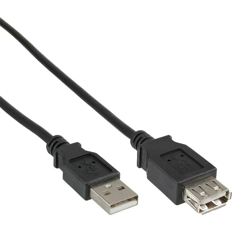 USB 2.0 Verlängerung, Stecker / Buchse, Typ A, schwarz, 1,8m